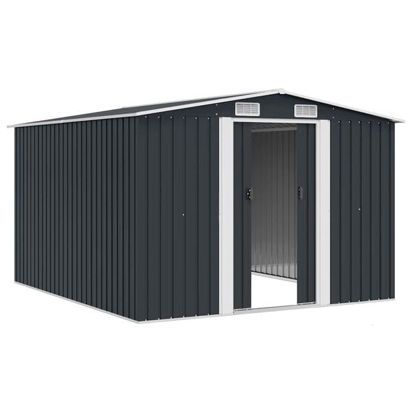 vidaXL Garden Shed 257x298x178 cm Metal Anthracite