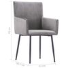 vidaXL Dining Chairs with Armrests 2 pcs Grey Velvet