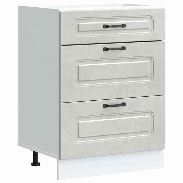 vidaXL Kitchen Base Cabinet Kalmar Concrete Grey Engineered Wood