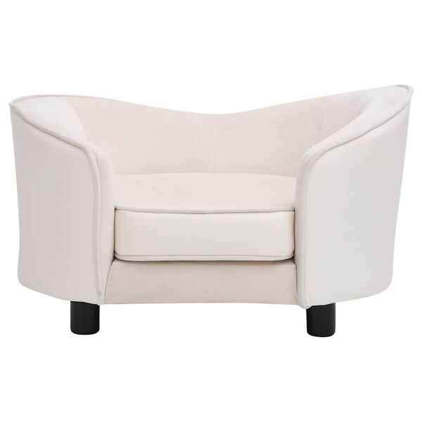 vidaXL Dog Sofa Cream 69x49x40 cm Plush and Faux Leather