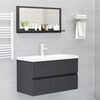 vidaXL Bathroom Mirror Grey 80x10.5x37 cm Engineered Wood