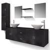 vidaXL Bathroom Cabinet | Black, White, Silver