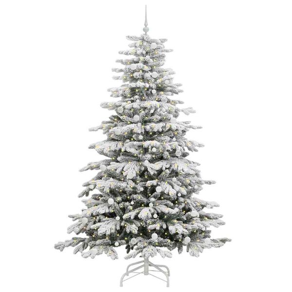 vidaXL Artificial Hinged Christmas Tree White 240 cm PE and PVC