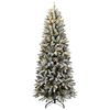 vidaXL Artificial Christmas Tree 150 LEDs and Flocked Snow 120 cm
