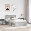 vidaXL Bed Frame Concerte Grey 135 x 190 cm Solid Pine Wood
