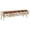 vidaXL TV Cabinet with 6 Drawers 130x30x40 cm Solid Pinewood