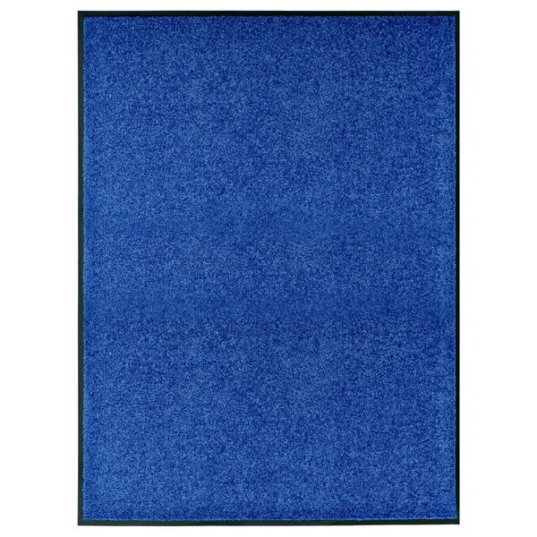 vidaXL Doormat Washable Blue 90x120 cm