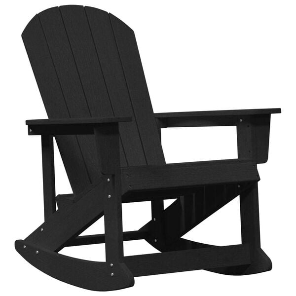 vidaXL Adirondack Rocking Chair Black 92 x 73.5 x 92 cm HDPE