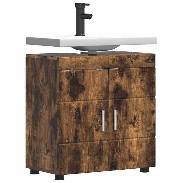 vidaXL Bathroom Cabinet Set TULUM Smoked Oak 60 x 34 x 63 cm