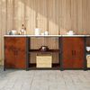 vidaXL Kitchen Storage Set with Shelf 3 pcs Rusty Weathering Steel