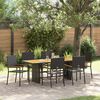 vidaXL Garden Dining Set 7 pcs Black Poly Rattan