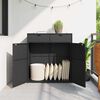 vidaXL Garden Storage Cabinet Black 105x55x113 cm Poly Rattan