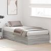 vidaXL Storage Bed Frame Grey Sonoma 90 x 190 cm Engineered Wood