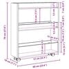 vidaXL Narrow Storage Trolley 3 Tier Sonoma Oak Engineered Wood