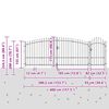 vidaXL Garden Gate Woerden Steel 1.5X4 m Black