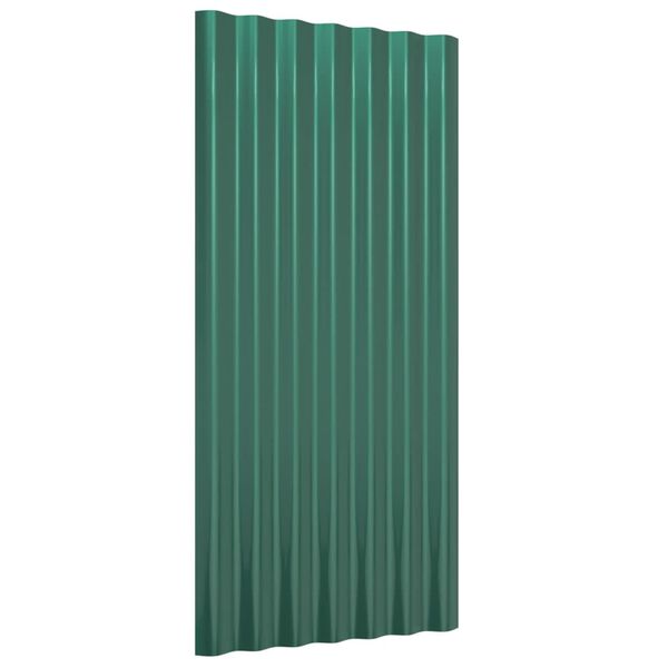 vidaXL Roof Panels 36 pcs Galvanised Steel Green 80x36 cm