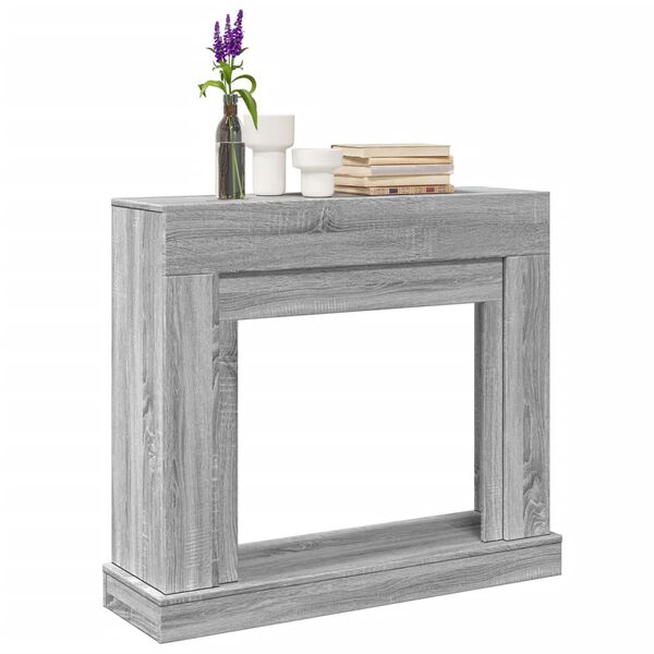vidaXL Fireplace Surround Grey Sonoma 100x30x87.5 cm Engineered Wood