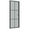 vidaXL Interior Door 83x201.5 cm Black Matt Glass and Aluminium