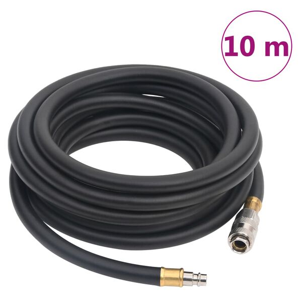 vidaXL Hybrid Air Hose Black 0.6" 10 m Rubber and PVC