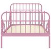 vidaXL Extendable Bed Frame without Mattress Pink Metal 80x130/200 cm