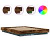 vidaXL Bed Frame with LED Lights without Mattress Smoked Oak 135x190cm