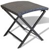 vidaXL Garden Chair | Black | Poly Rattan | Collapsible | Folding Stool | Square