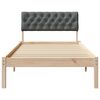 vidaXL Bed frame Brown and dark grey 90 x 190 cm Solid pine wood