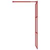 vidaXL Walk-in Shower Wall with Clear ESG Glass Red 90x195 cm