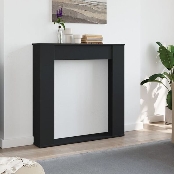 vidaXL Fireplace Surround Black 100x20x100 cm Engineered Wood