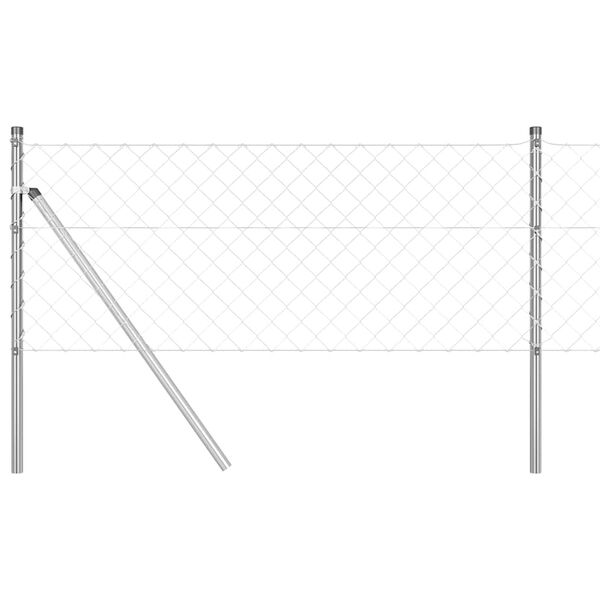 vidaXL Fence Post Silver 10 x 0.4 m (60 x 60 mm mesh) Steel