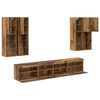 vidaXL TV Wall Cabinet Set with LED Lights Wall-mounted 7 pcs Old Wood