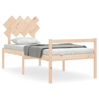 vidaXL Bed Frame with Headboard 90x200 cm Solid Wood