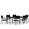 vidaXL Garden Dining Set | Black | PE Rattan | Medium | Stackable