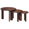 vidaXL Nesting Coffee Tables 3 pcs Dark Brown &Oslash; 54 x 40 cm