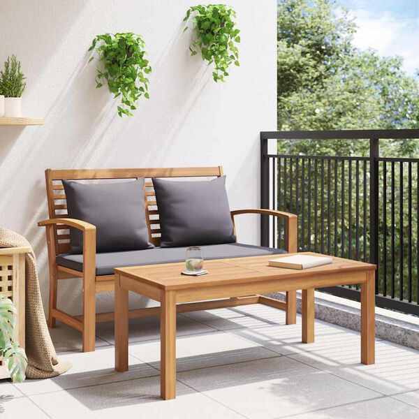 vidaXL Garden Bench Natural 110 x 64 x 76.5 cm Solid teak wood