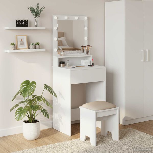 vidaXL Dressing Table White 50 x 41 x 135 cm Engineered Wood