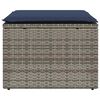 vidaXL Garden Stool Grey 55 x 55 x 37cm Poly Rattan