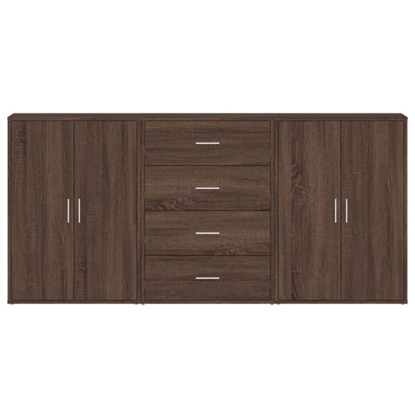 vidaXL Sideboards 3 pcs Brown Oak 60x31x84 cm Engineered Wood