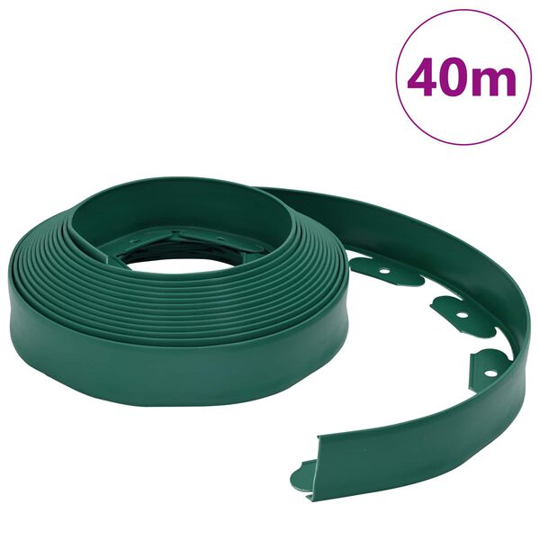 vidaXL Lawn Edgings Green 4000 x 4 x 5 cm Plastic