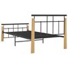 vidaXL Bed Frame without Mattress Metal and Solid Oak Wood 90x200 cm