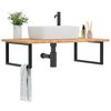 vidaXL Basin Shelf Wall Mounted Steel and Solid Wood Oak