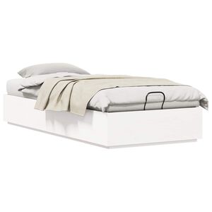 vidaXL Ottoman Bed Frame White 75 x 190 cm Solid Pine Wood