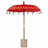 vidaXL Balinese Parasol Red 180-190 cm Cotton and solid wood