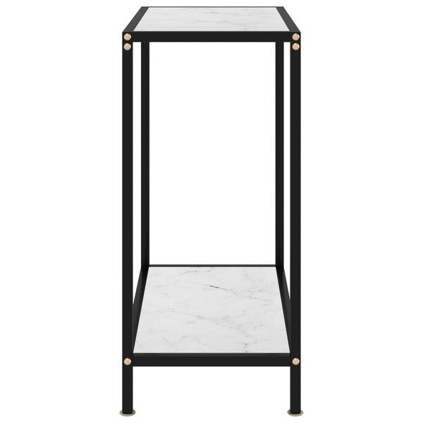 vidaXL Console Table White 60x35x75 cm Tempered Glass