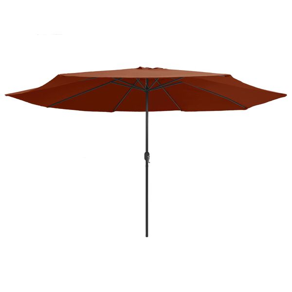 vidaXL Garden Parasol with Metal Pole 390 cm Terracotta