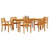 vidaXL Garden Dining Set 7 pcs Brown Solid Acacia Wood