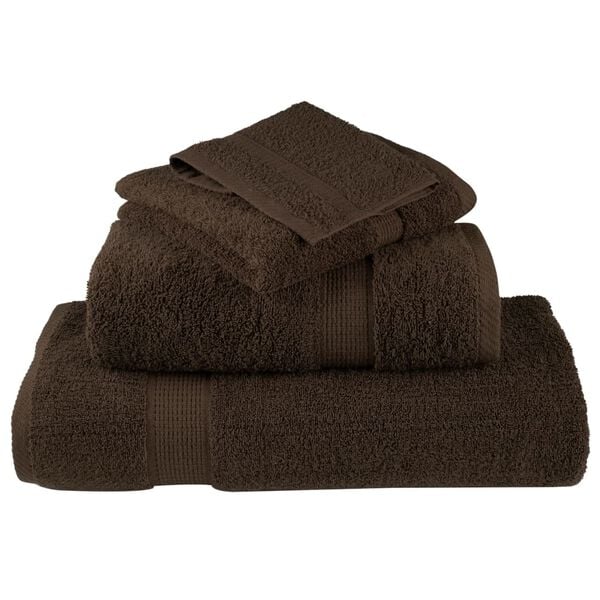 vidaXL 12 Piece Premium Towel Set SOLUND Brown 600 gsm