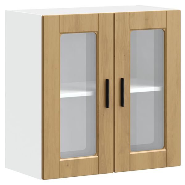 vidaXL Kitchen Wall Cabinet with Glass Door Porto Artisan Oak
