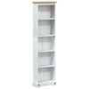 vidaXL Bookcase White 46 x 20 x 170 cm Solid Pine Wood