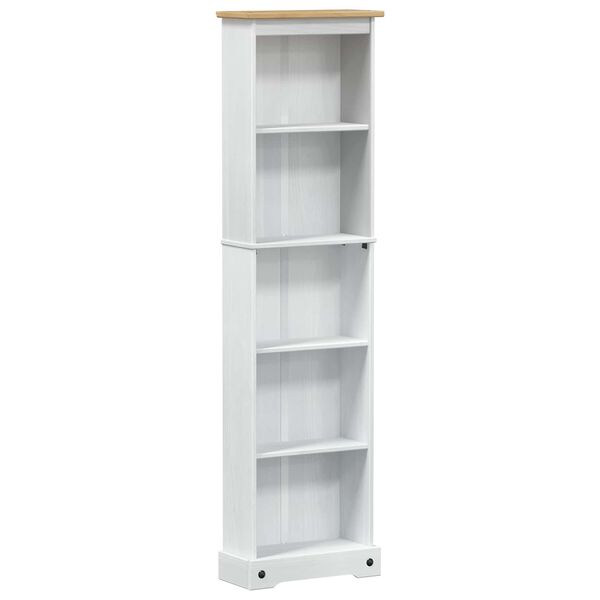 vidaXL Bookcase White 46 x 20 x 170 cm Solid Pine Wood